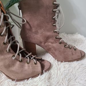 Lace-up booties